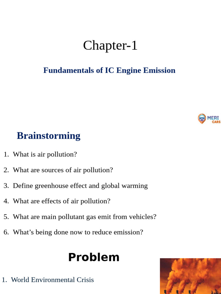 Chapter 1 Fundamentals of Emission | PDF | Exhaust Gas | Internal ...