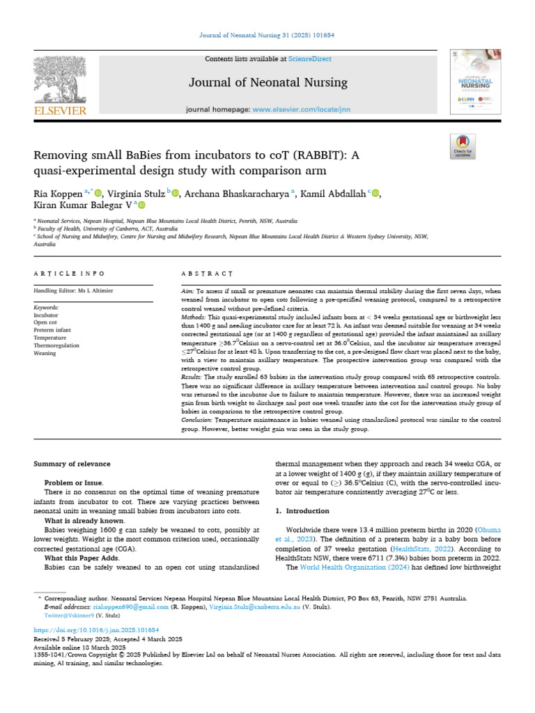 Report | PDF | Neonatal Intensive Care Unit | Preterm Birth