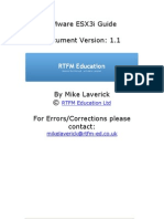 Vmware Esx3I Guide Document Version: 1.1: RTFM Education LTD