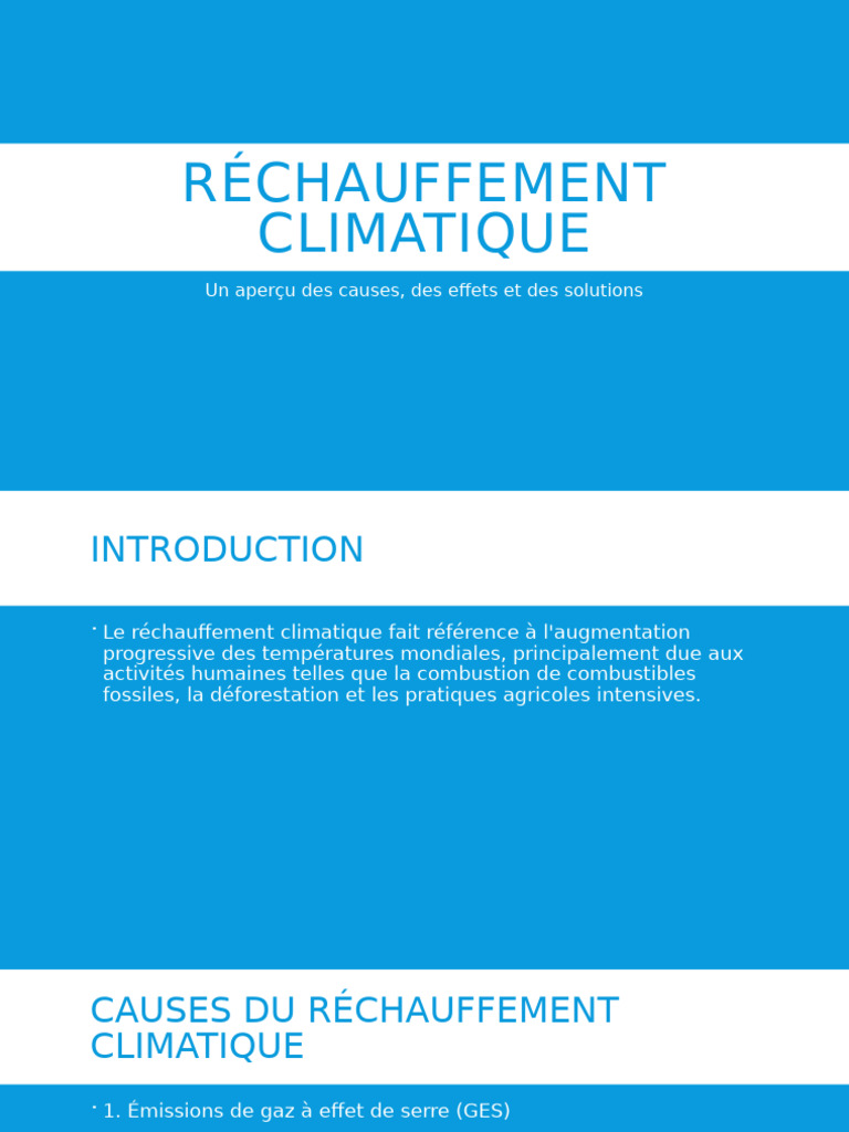 Causes et solutions du réchauffement climatique | PDF | Changement ...