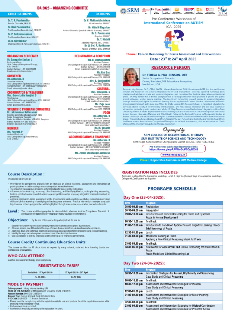 ICA 2025: Praxis Workshop Details | PDF | Occupational Therapy | Therapy