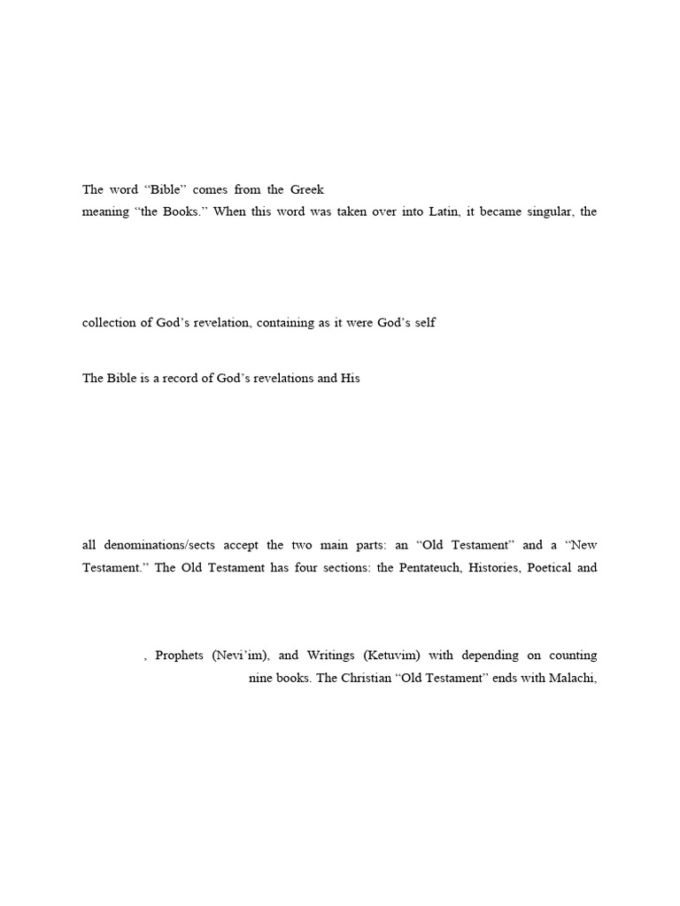 Overview of the Bible's Structure | PDF | Bible | New Testament