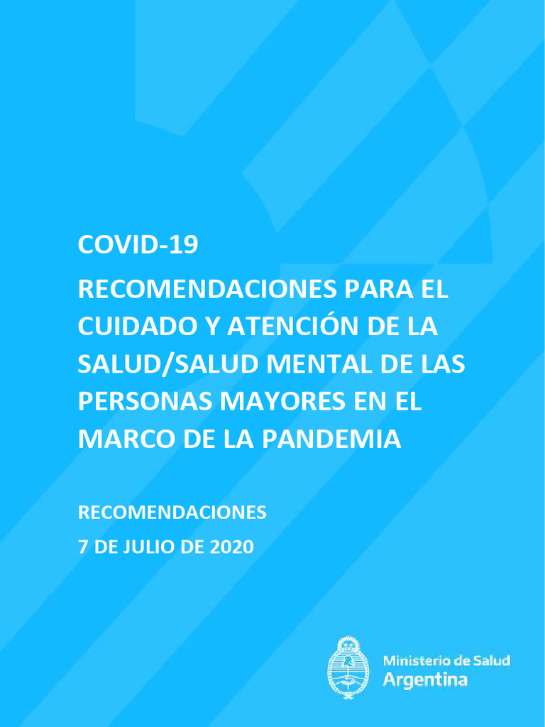 Covid 19 Recomendaciones Salud Mental Personas Mayores | PDF | Lavado ...
