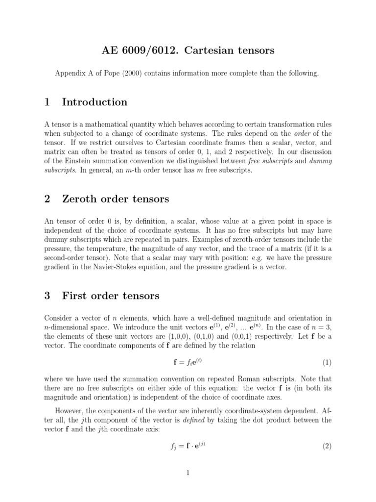 Tensors | PDF | Tensor | Euclidean Vector
