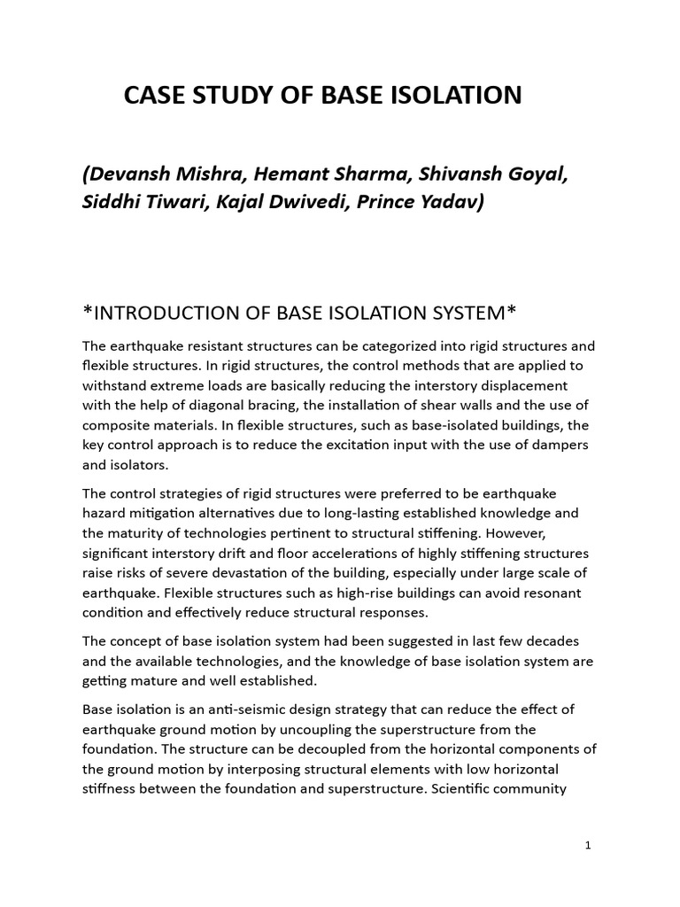 Base Isolation Systems in Earthquake Engineering | PDF | Earthquake ...