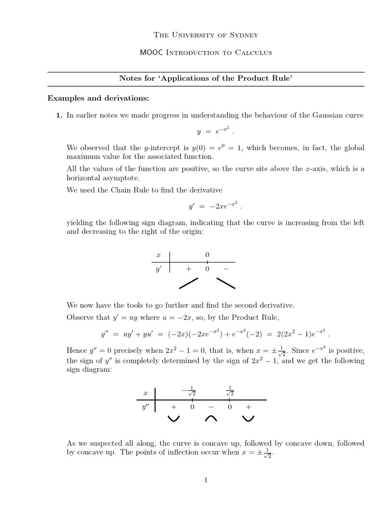Product Rule Applications in Calculus | PDF | Mathematical Proof ...