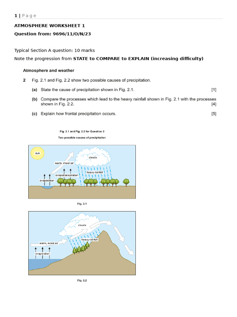 Atmosphere Worksheet Overview | PDF
