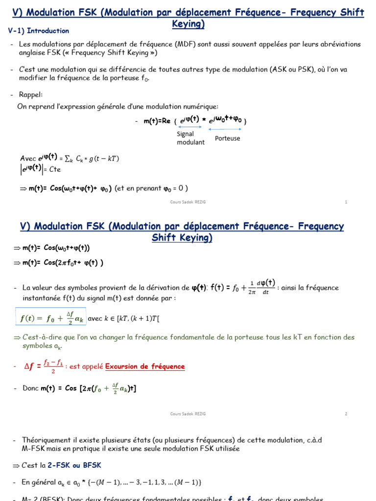 Modulation FSK : Concepts et Applications | PDF | Modulation ...