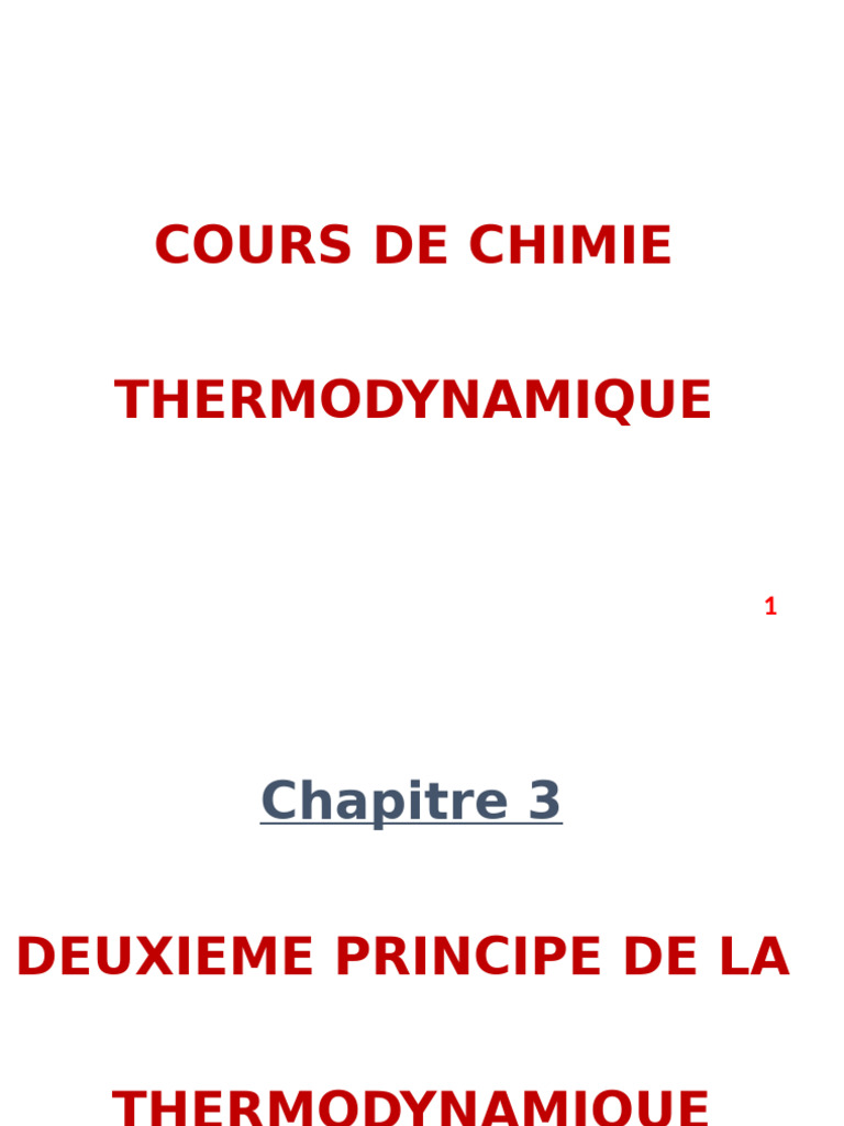 Second principe de la thermodynamique | PDF | Équilibre chimique | Entropie