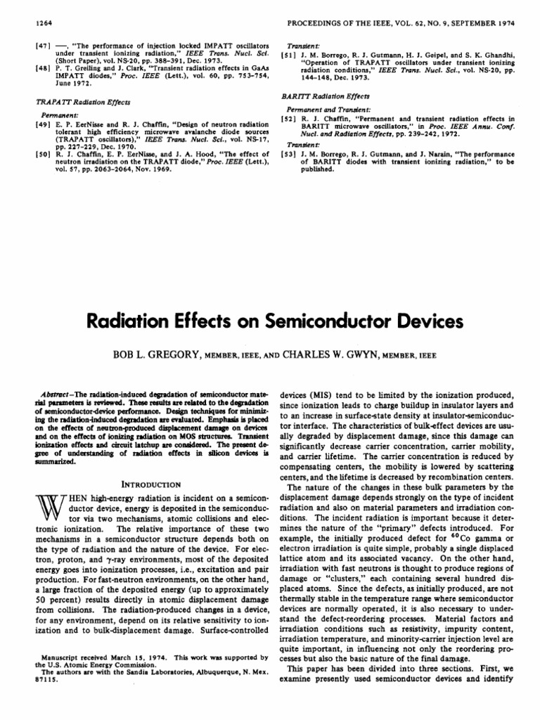 Radiation Effects on Semiconductor Devices | PDF | Bipolar Junction ...
