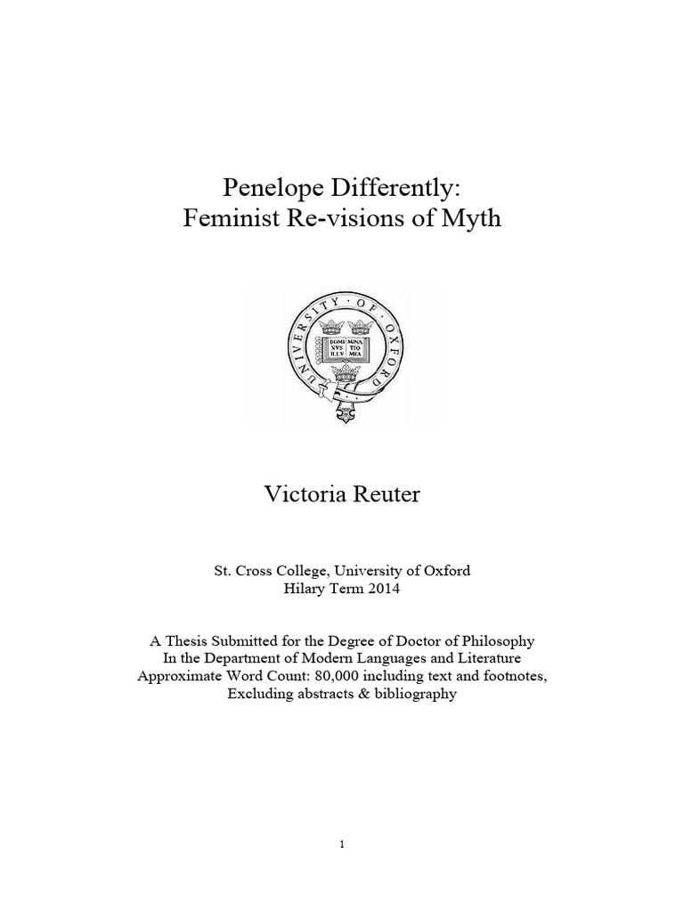 Feminist Revisions of the Penelope Myth | PDF | Penelope | Odyssey