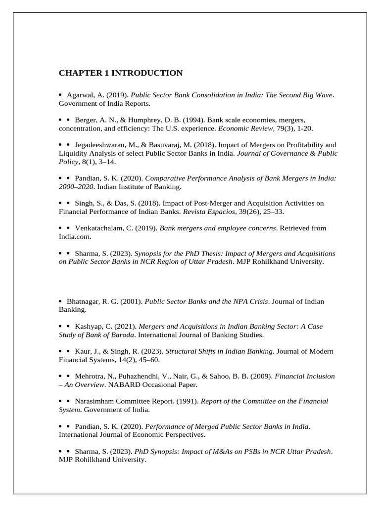 Impact of Mergers on Indian Banks | PDF