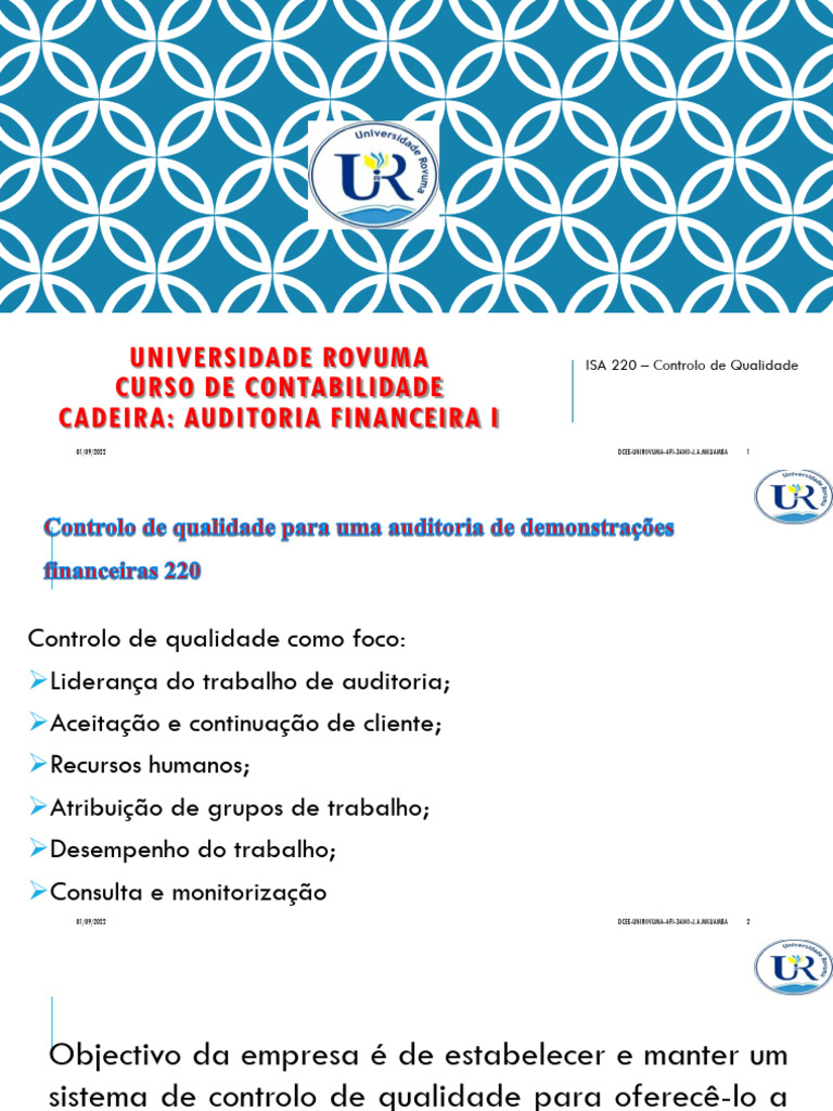 Controlo de Qualidade em Auditoria Financeira | PDF | Contabilidade