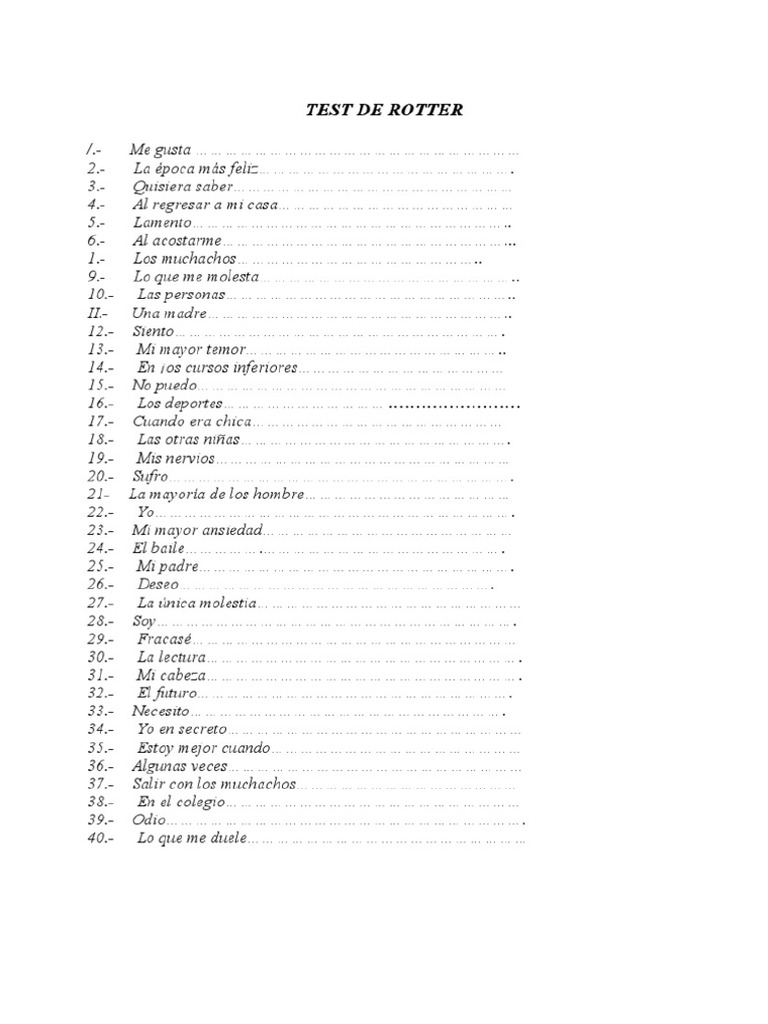 Test de Rotter | PDF