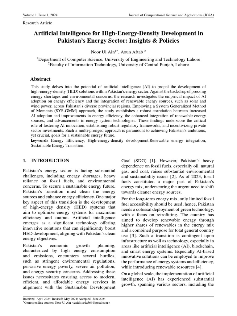 AI-Driven Energy Solutions in Pakistan | PDF | Artificial Intelligence ...