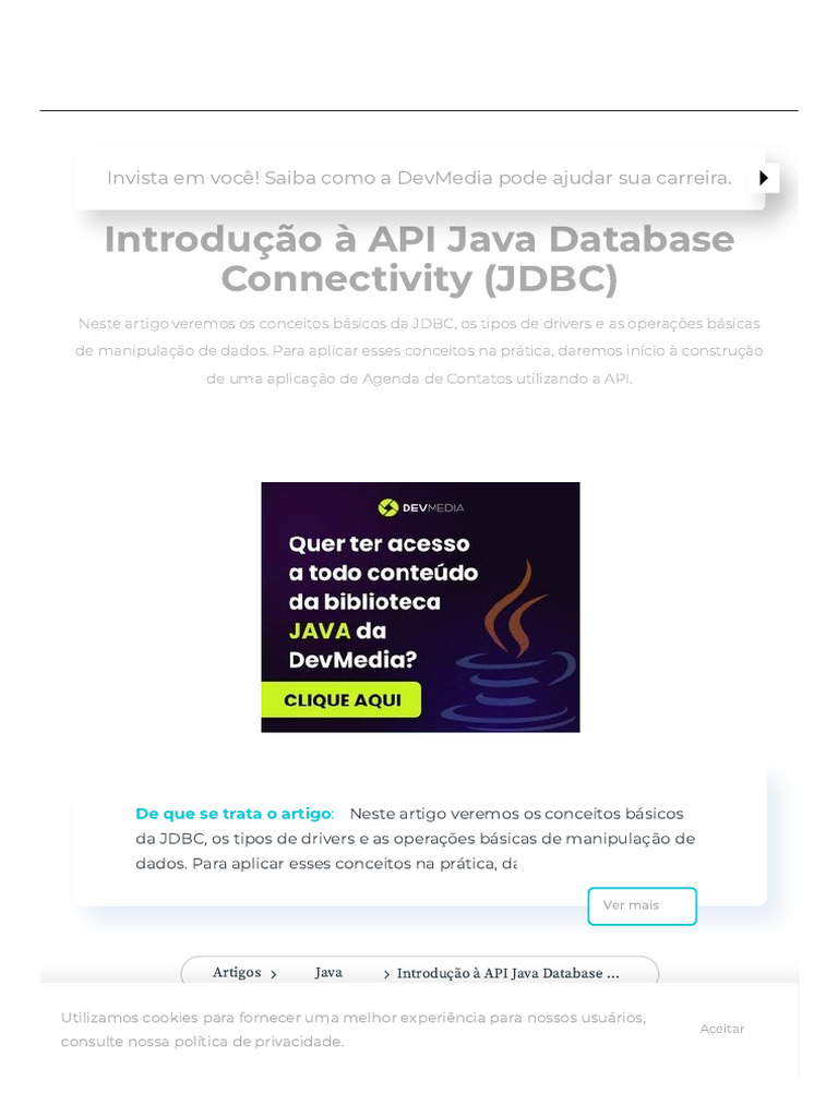 Importância do JDBC na Integração Java | PDF | SQL | Java (linguagem de ...