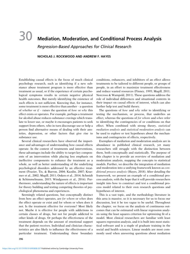 Mediation Moderation and Conditional Process Analysis | PDF ...