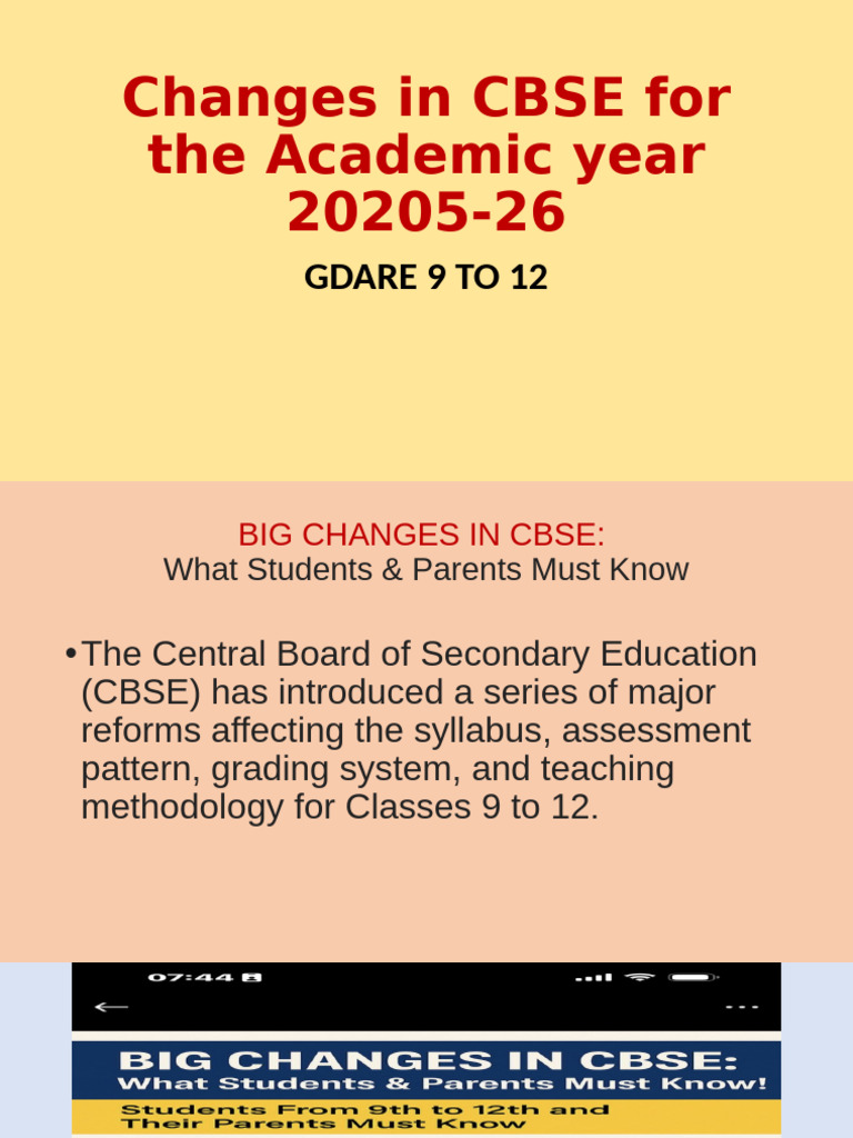 Major CBSE Changes for 2025-26 | PDF