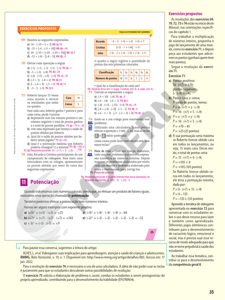 Edit Mat Bianchini Matematica 7 Ano Pdf Exponenciação Aprendizado