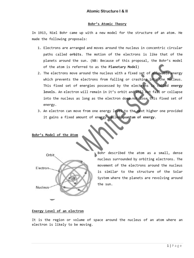 Atomic Structure II - Notes 1 | PDF | Emission Spectrum | Atomic Orbital