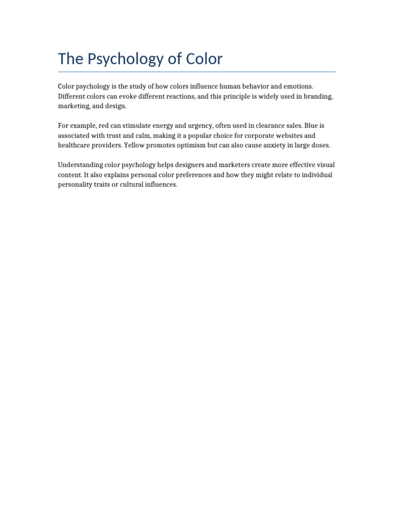 The Psychology of Color | PDF