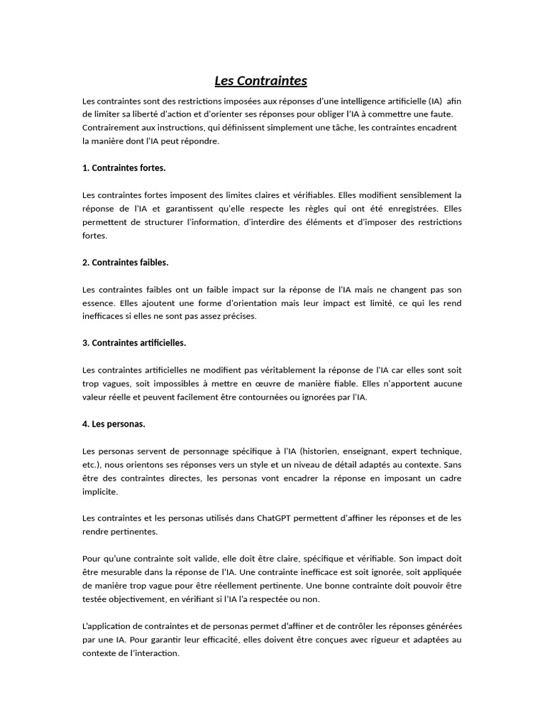 Comprendre les contraintes de l'IA | PDF
