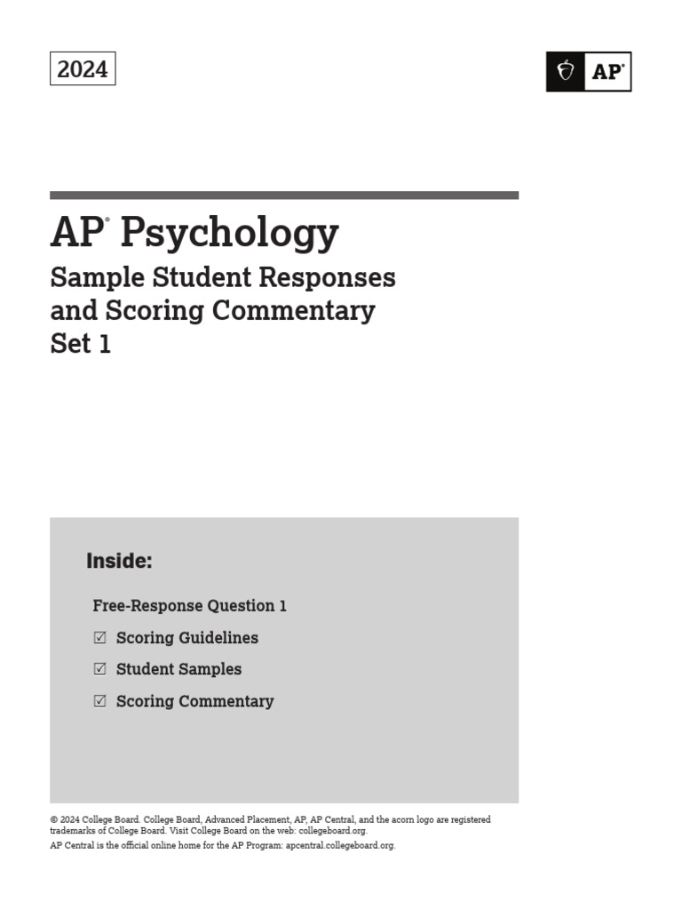 Ap24 Apc Psychology q1 Set 1 | PDF | Mental Processes | Psychological ...