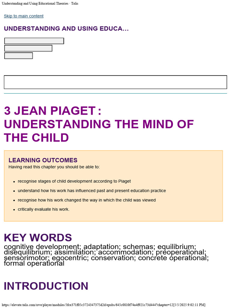 Piaget's Stages of Child Development | PDF | Schema (Psychology ...