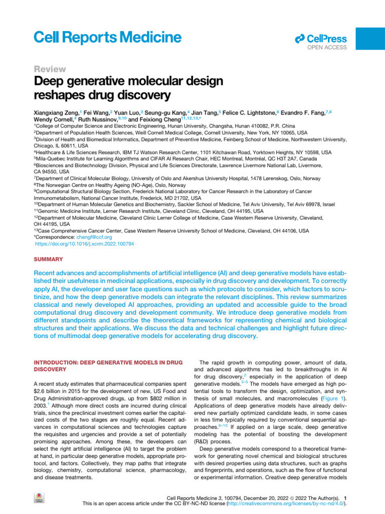 Deep Generative Design Reshapes Drug Discovery | PDF | Proteins | Drug ...