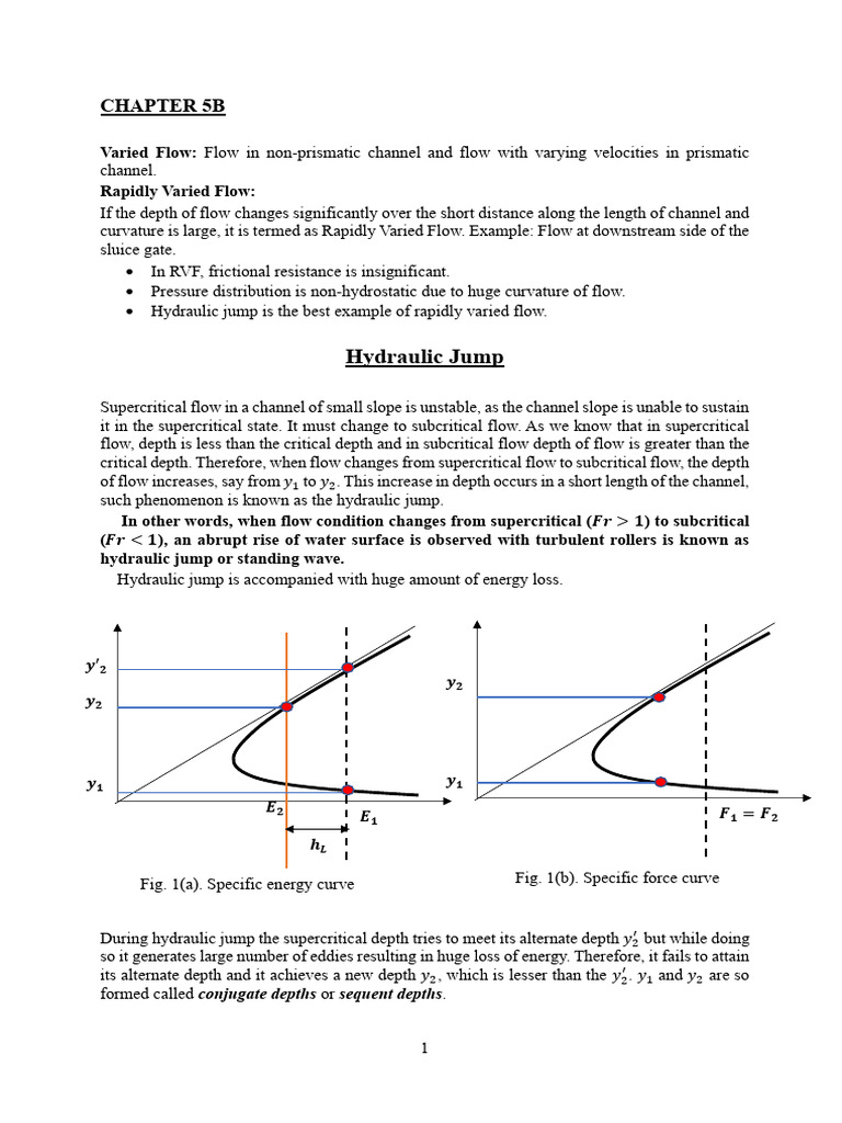 Hydraulic Jump in Open Channel Flow | PDF | Dynamics (Mechanics ...