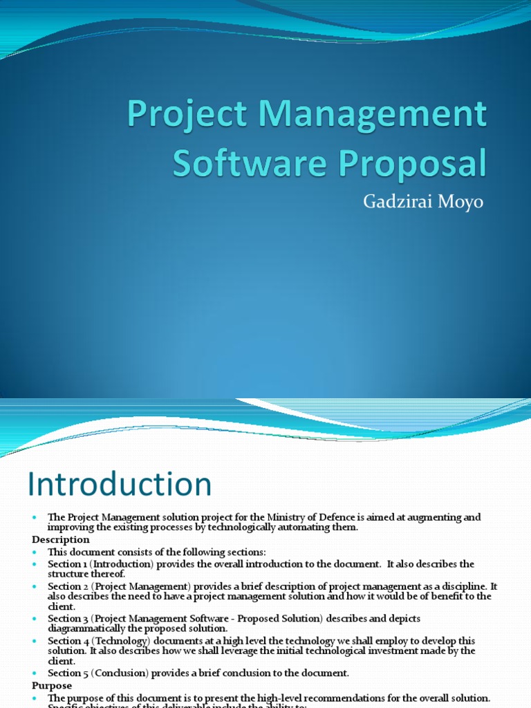 Project Management Software Proposal | PDF | Project Management | Tag ...