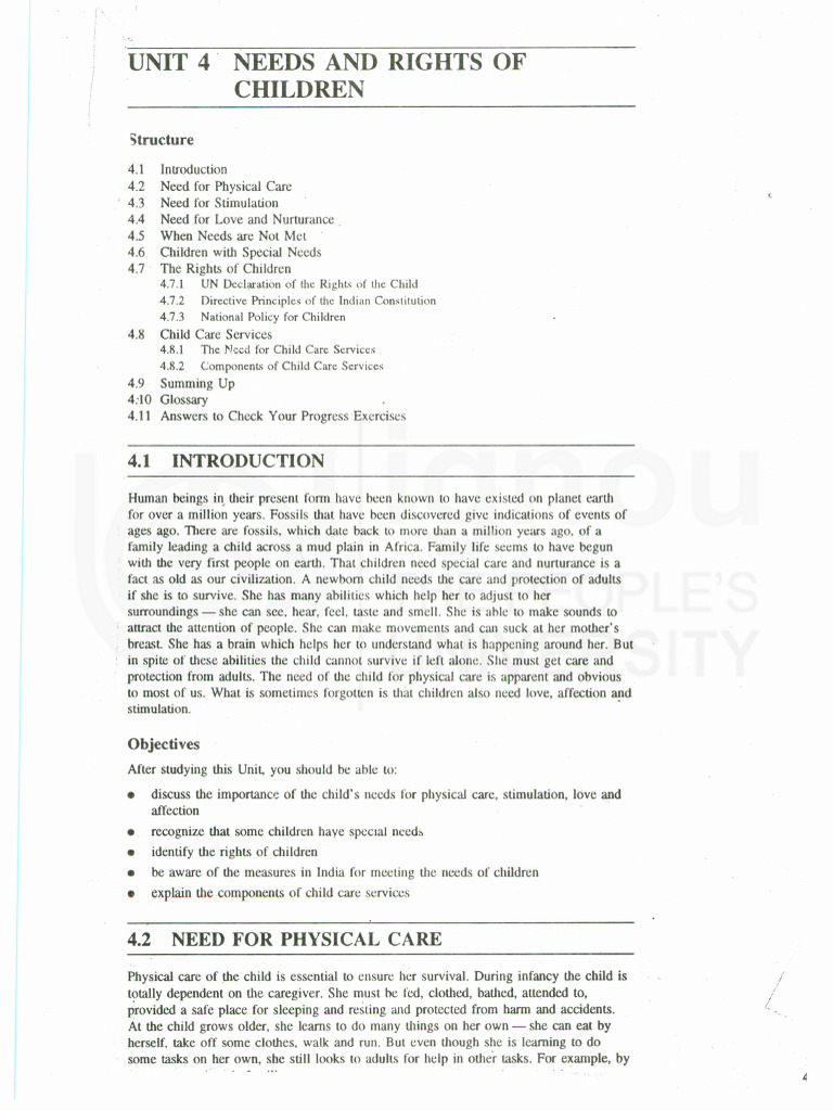 Understanding Children's Needs and Rights | PDF | Caregiver ...