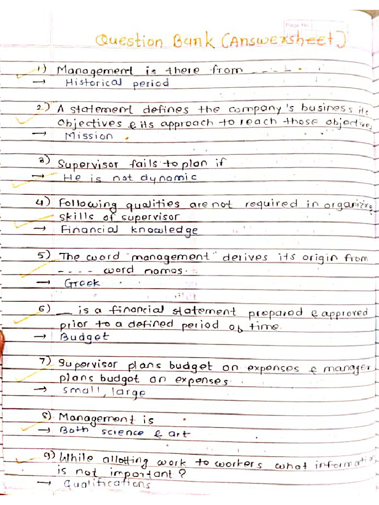 MGT Answersheet | PDF