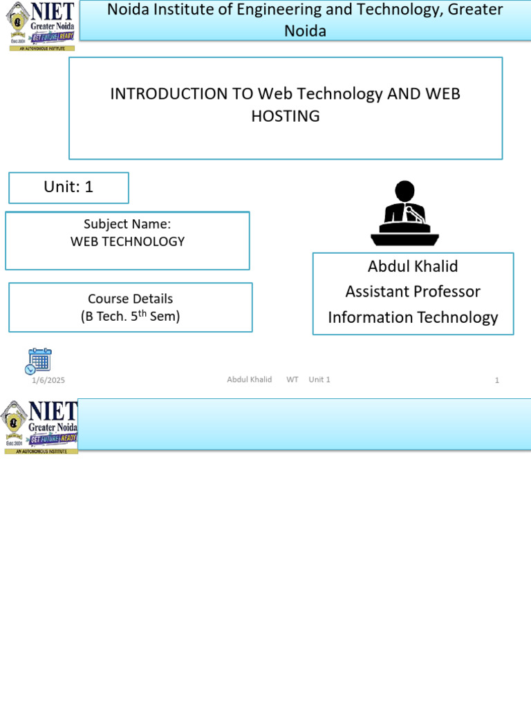 WebTech Unit 1 | PDF | World Wide Web | Internet & Web