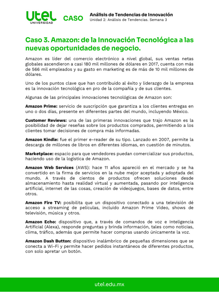 Innovaciones de Amazon en Comercio | PDF | Comercio electrónico ...
