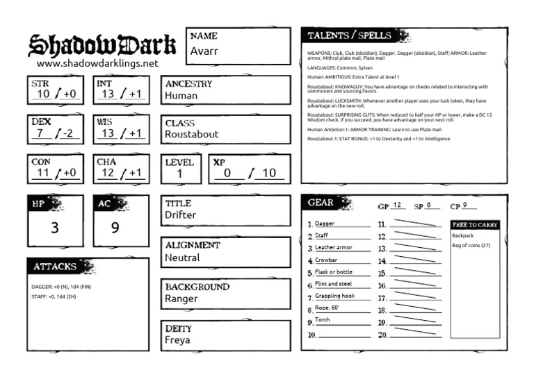 Avarr Character Overview and Abilities | PDF