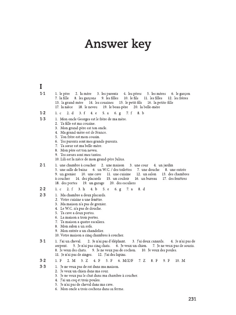 Answer Key | PDF