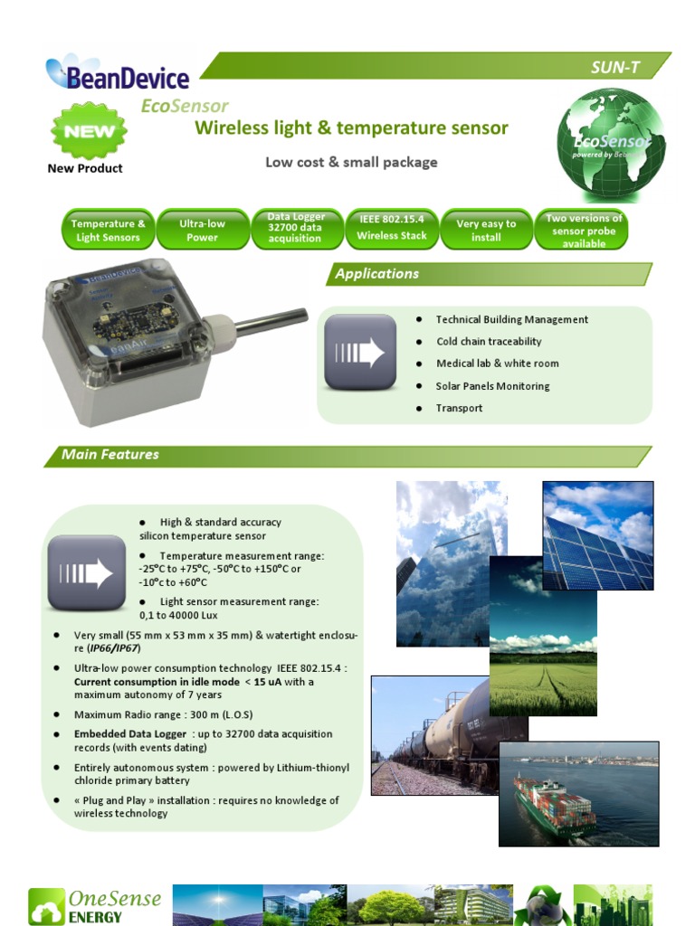 Sensor: Wireless Light & Temperature Sensor | PDF