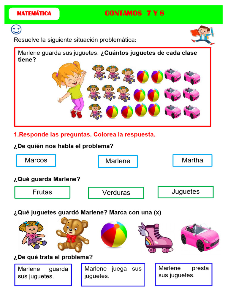 Ficha Mat. 12-05-2025-Contamos 7 y 8 | PDF