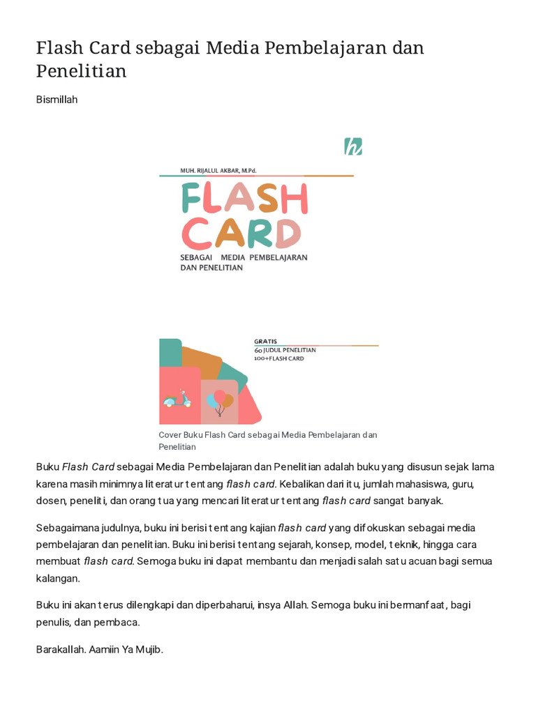 Flash Card Sebagai Media Pembelajaran Dan Penelitian - Wikibuku Bahasa ...
