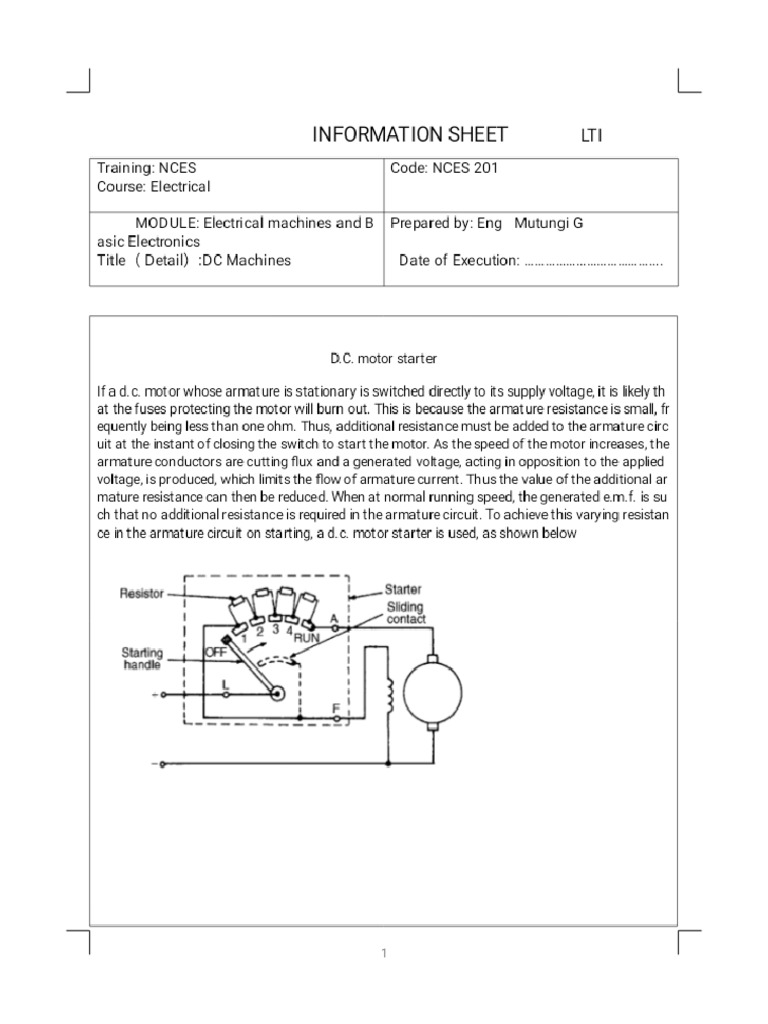 DCmotortor Startor Phoenix | PDF