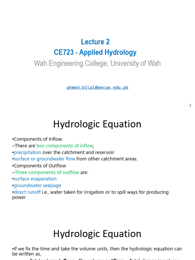 Water Budget Analysis in Hydrology | PDF | Discharge (Hydrology ...