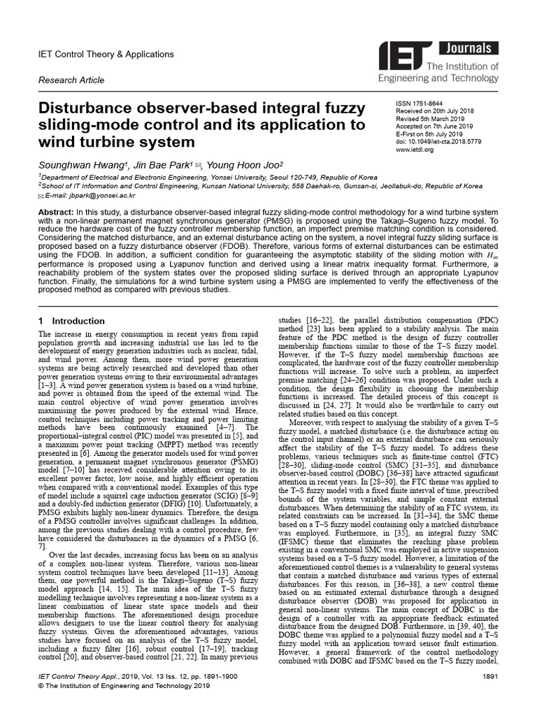 Fuzzy Sliding-Mode Control for Wind Turbines | PDF | Wind Power ...