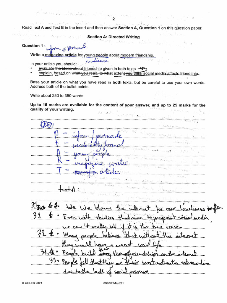 Practice Test Directed Writing | PDF