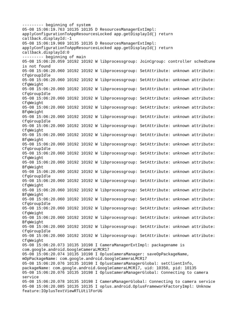 Camera Manager Debug Log Analysis | PDF | Software Engineering | Software