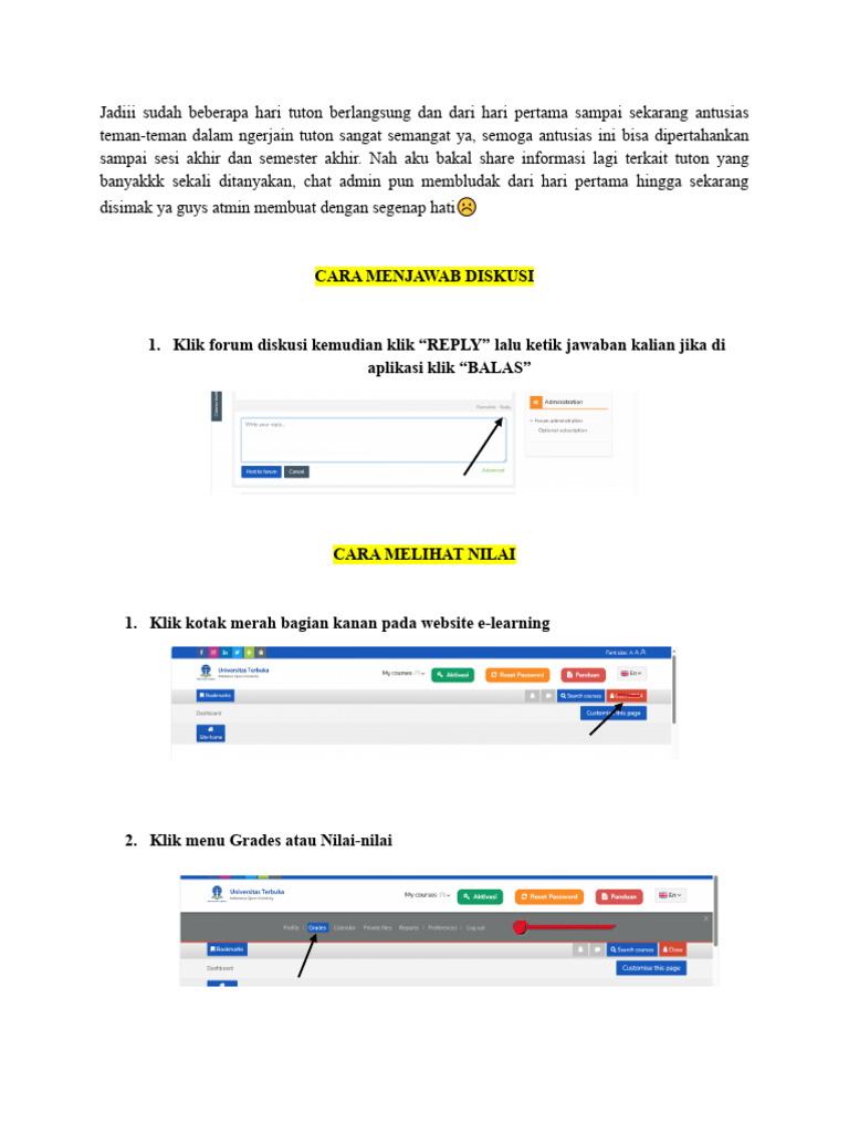Panduan Lengkap Pengerjaan Tuton | PDF