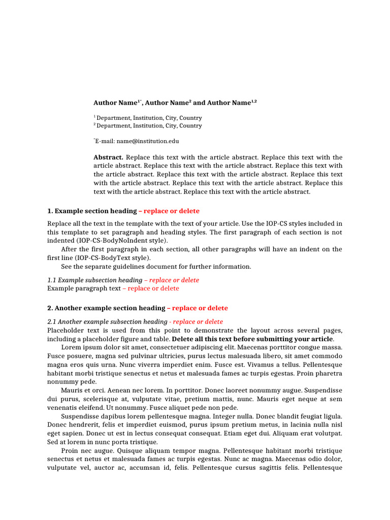 Article Template for Academic Writing | PDF | Text | Typography