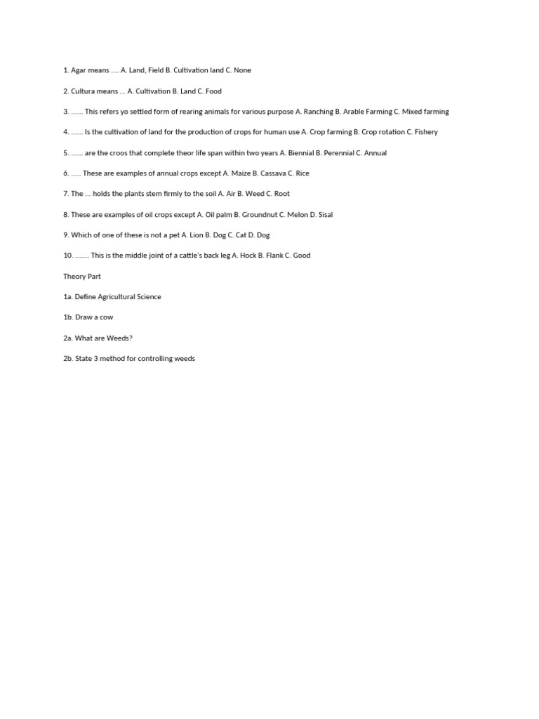 Agricultural Science Jss1 Lesson Notes Pdf