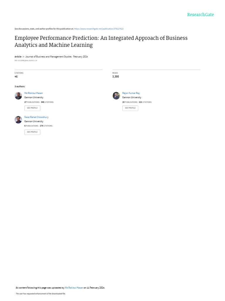 Employee Performance Prediction Insights | PDF | Machine Learning ...