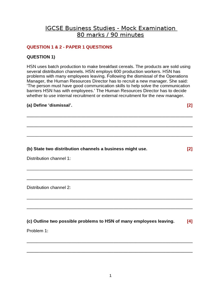 Y11 Mock Examination Term 1 | PDF | Recruitment | Communication